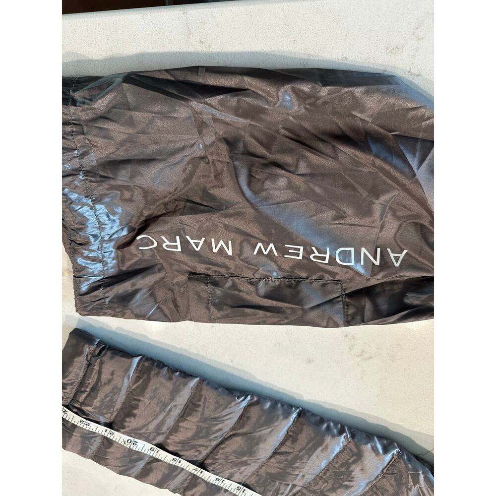 Andrew Marc Womens XL Metallic Gray Packable Lightweight Puffer Down Hood Jacket - Picture 11 of 11
